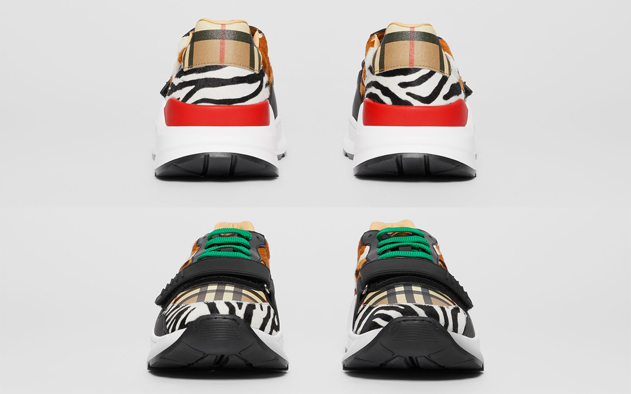 burberry animal print and vintage check sneakers