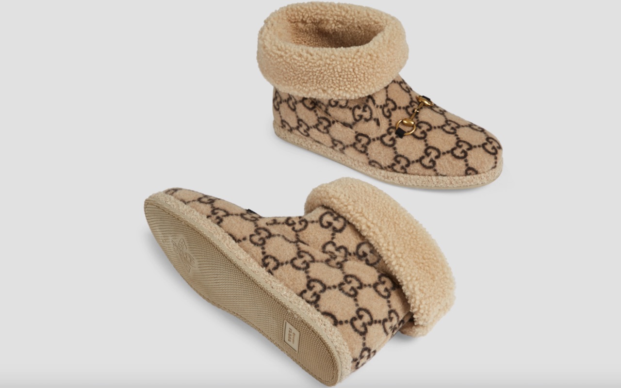 gucci fuzzy slippers