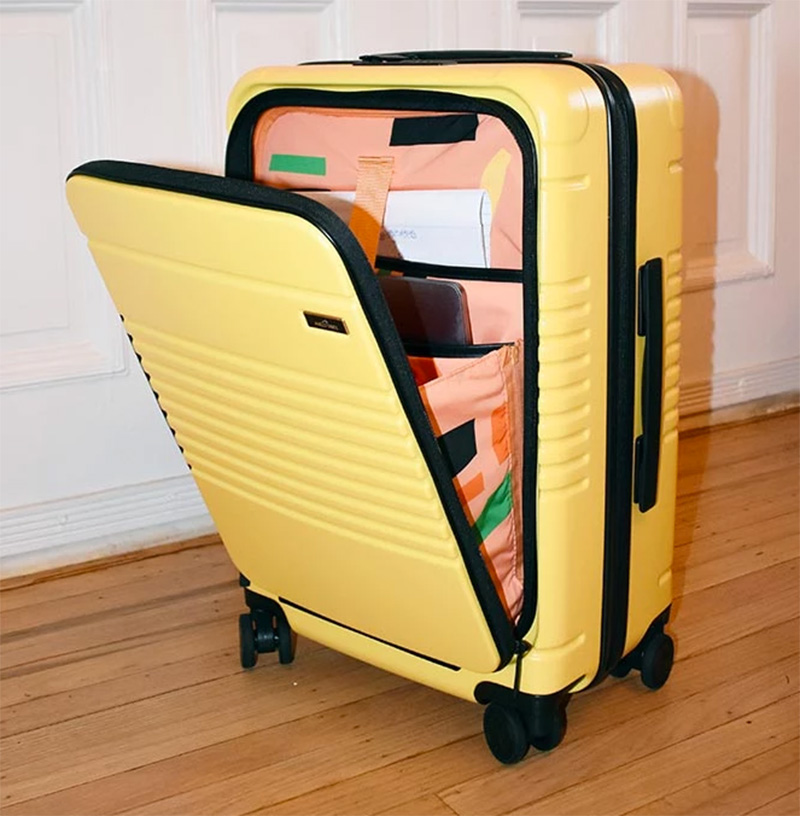 hard shell suitcase with front pocket