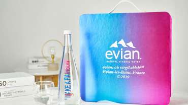 Evian x Virgil Abloh Limited Edition glass bottle duo 1