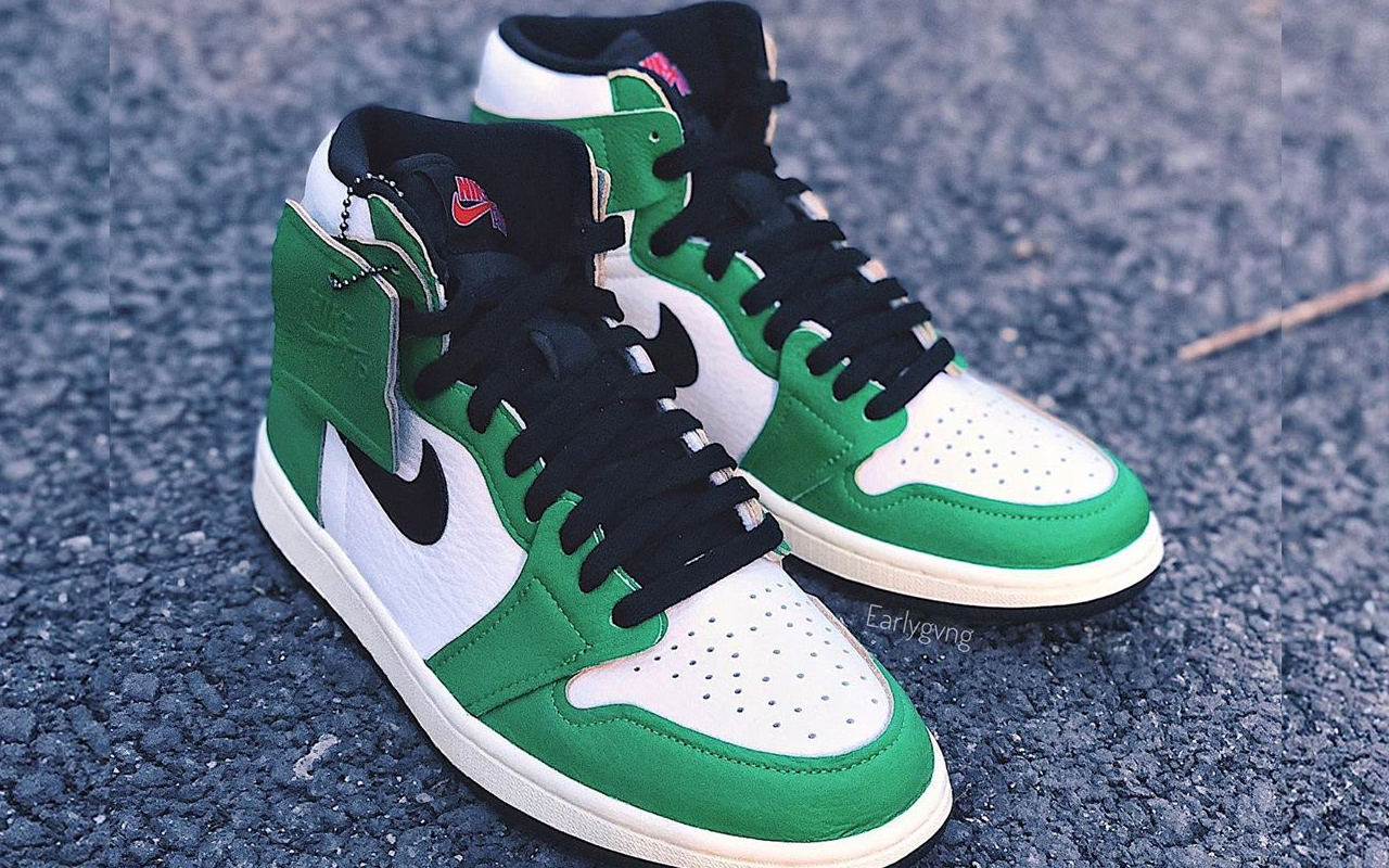 womens aj1 lucky green