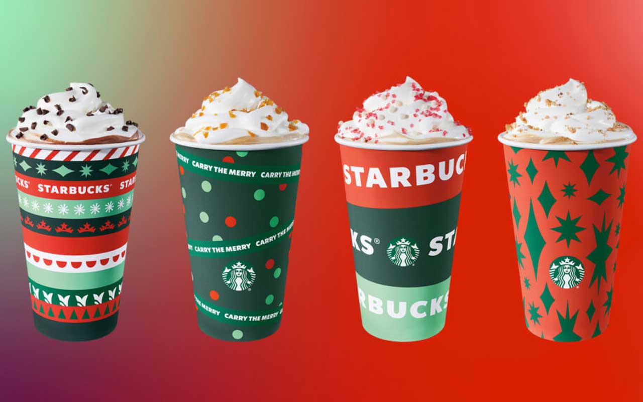 Christmas comes early at Starbucks with its new holiday cup designs ...