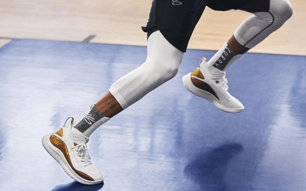 curry shoes white and gold