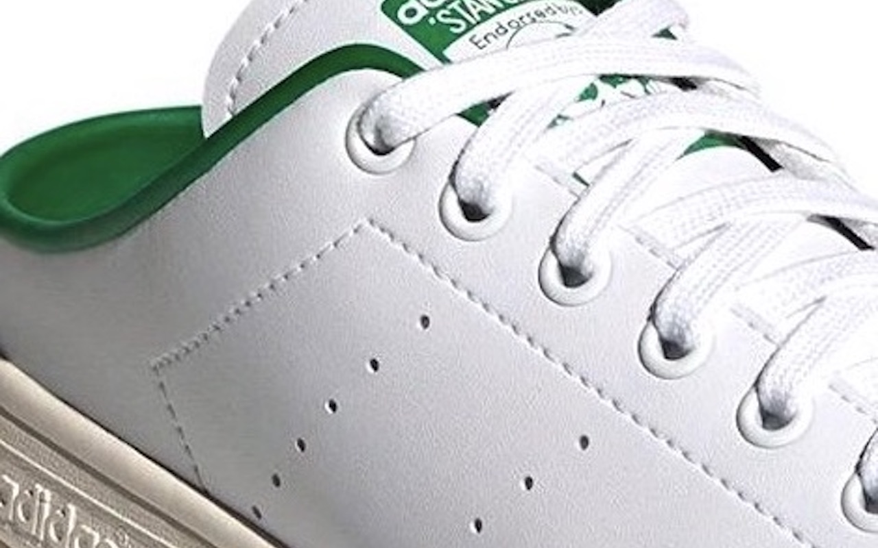 اكواب ورق Adidas Originals Stan Smith Slip-on out in signature White-Green ... اكواب ورق