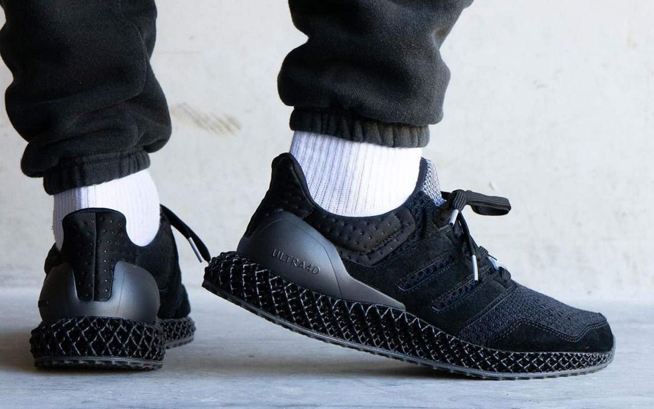 A Ma Maniére x adidas Ultra4D sports sneaker teased in all black hue ...