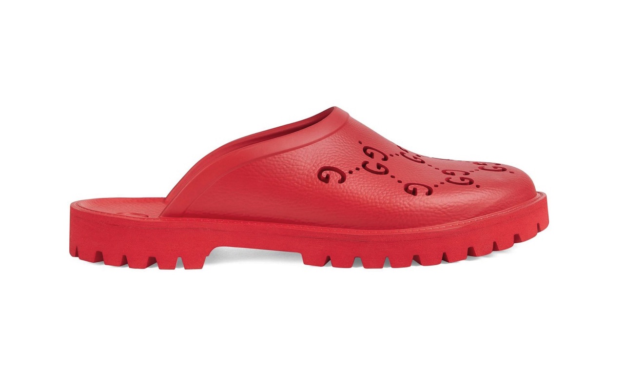 Gucci Mens Rubber Mules Red Where to Buy