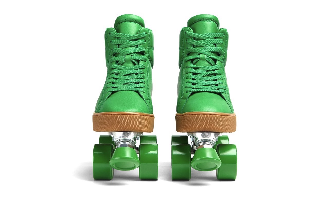 Bottega Veneta Quilt Roller Skates Grass Launch