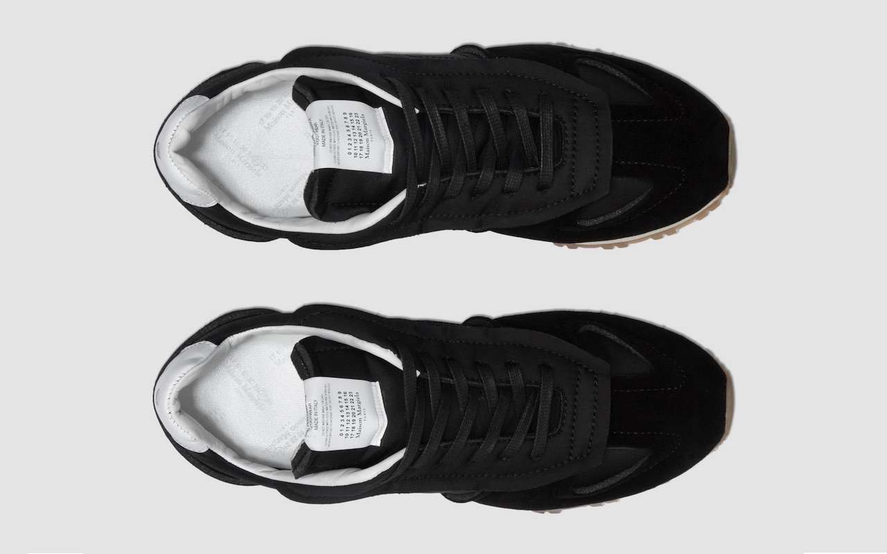 Maison Margiela Nylon Runner Black White Gum Design