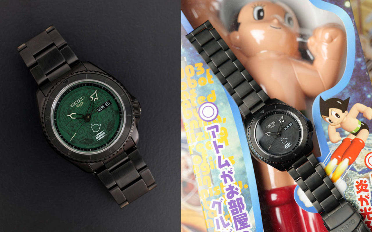 Limited edition BAIT x Astro Boy x Seiko 5 Sports watch is a gorgeous black  beauty - dlmag