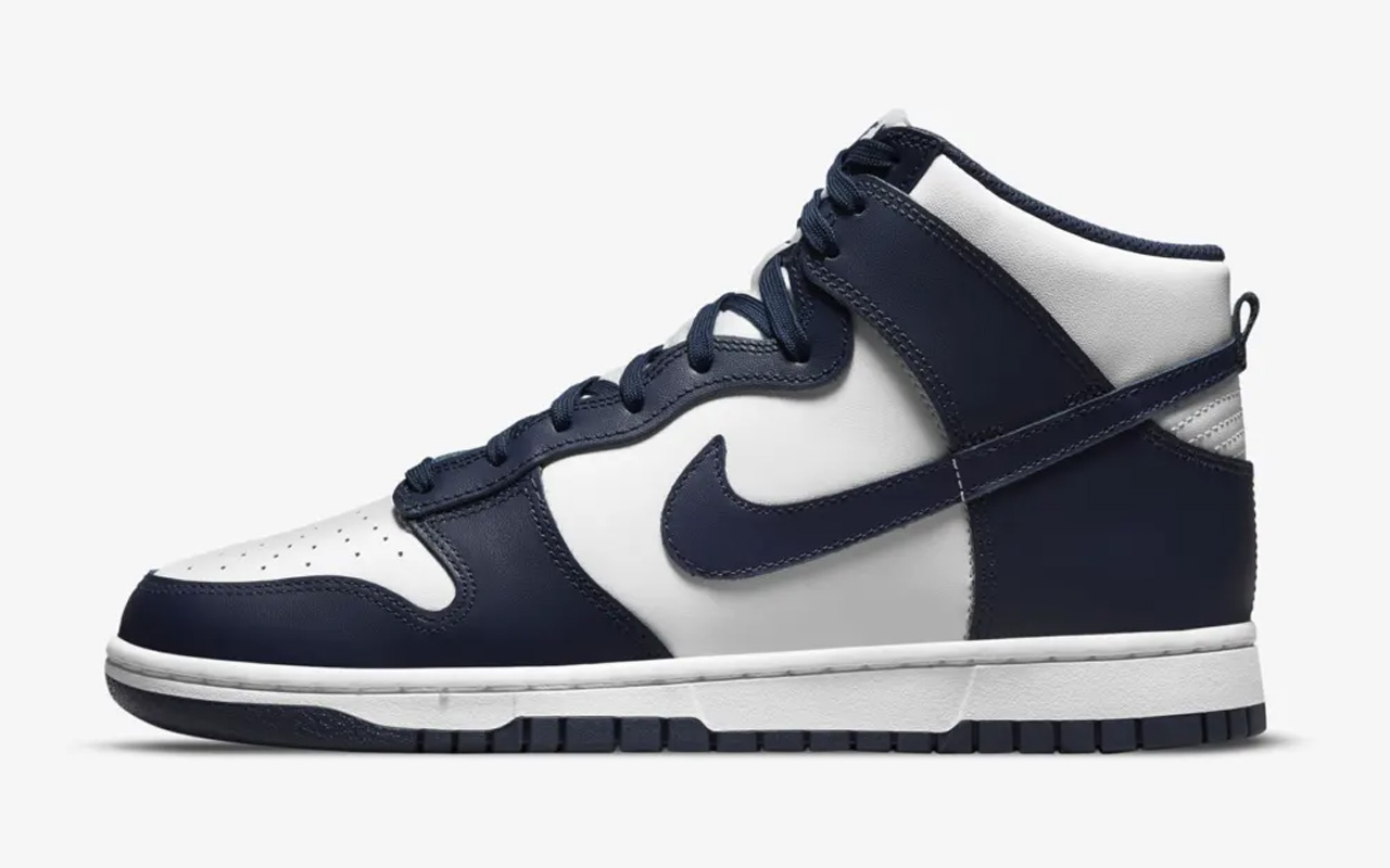 Nike Dunk High returns in clean white and navy for a classic feel 