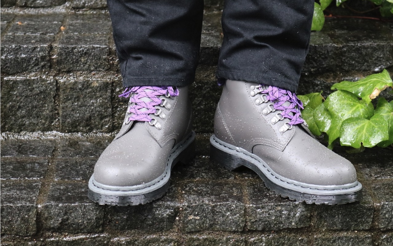 North Face Purple Label x Dr. Martens 101 6-Tie Boots shown off 