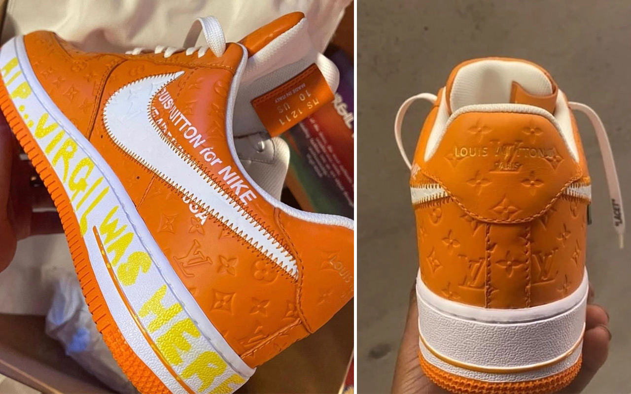 Louis Vuitton x Nike “Air Force 1” By Virgil Abloh in Orange  and White Sneaker Fo in 2023